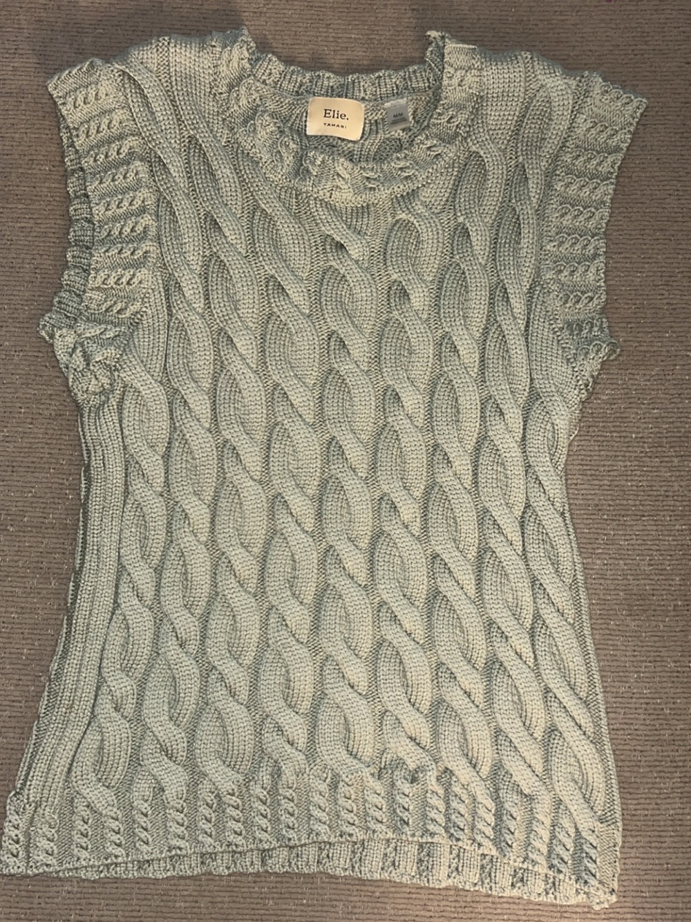 Elie Tahari Cable Knit Sleeveless Sweater